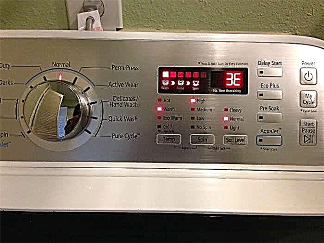 Error 3E, 3C, EA in the Samsung washing machine