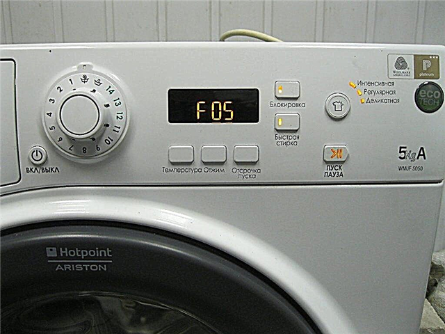 Erro F05, F5 na máquina de lavar roupa de Ariston