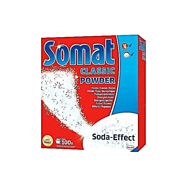 Un aperçu de la poudre Somat (Somat) pour le lave-vaisselle: composition, avis