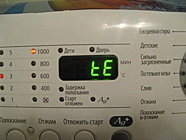 Kesalahan tE, tC, EC di mesin cuci Samsung