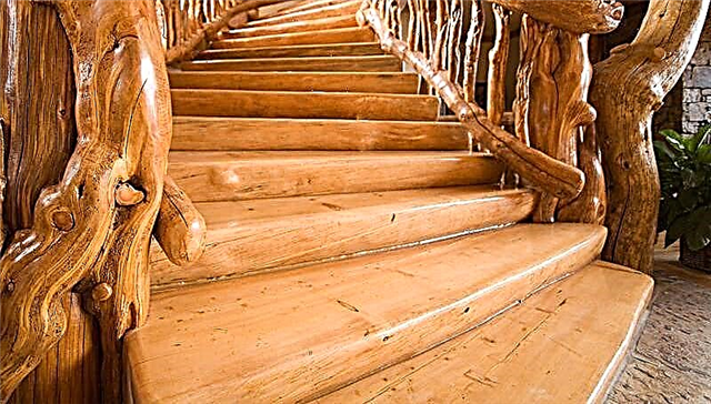 Producción y fijación de peldaños de madera a la escalera.